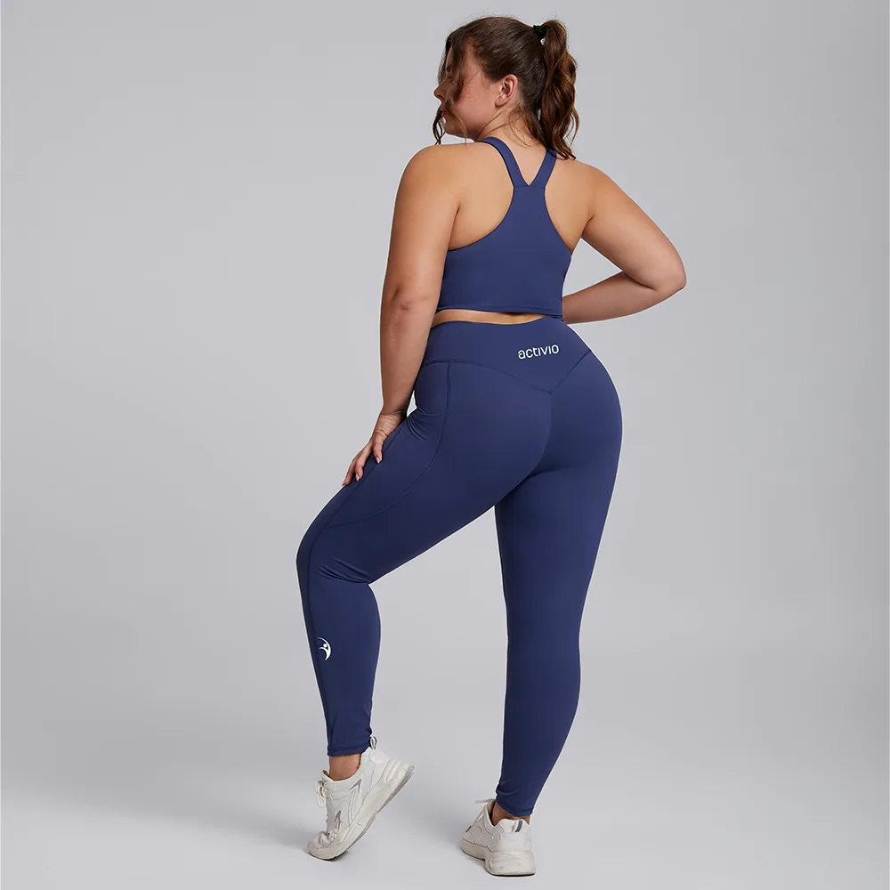 Leggings With Side Pockets Blue