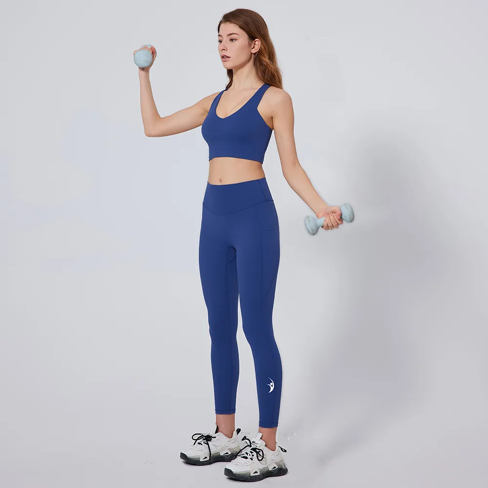 Leggings With Side Pockets Blue